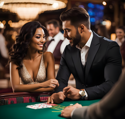 Gamblers playing blackjack